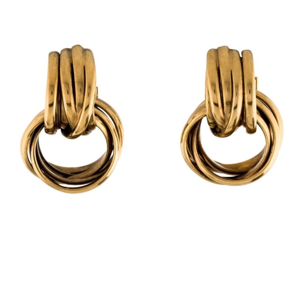 Balenciaga Burnished Hoop Cluster Earrings